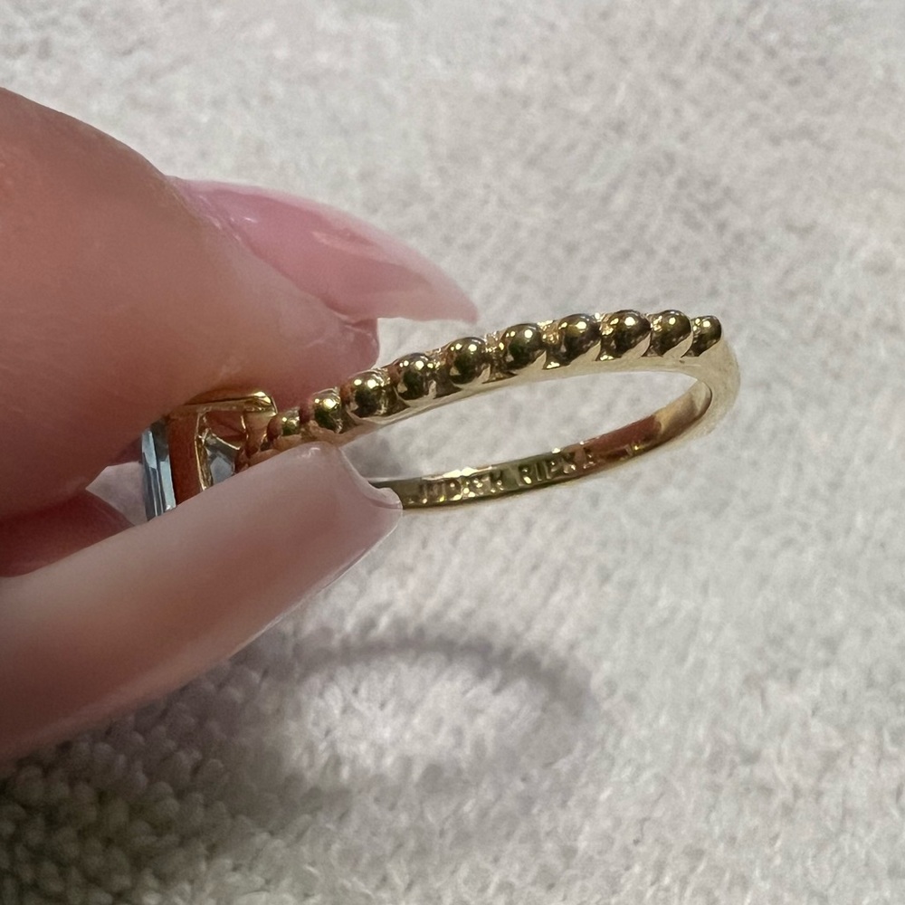 Judith Ripka Blue Topaz Gold Ring - Picture 7 of 12